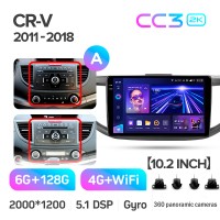 Штатна магнітола Teyes CC3 6+128 Gb з коловим оглядом 360° Honda CR-V CR-V 4 RM RE 2011-2018 (A) 10" 2k