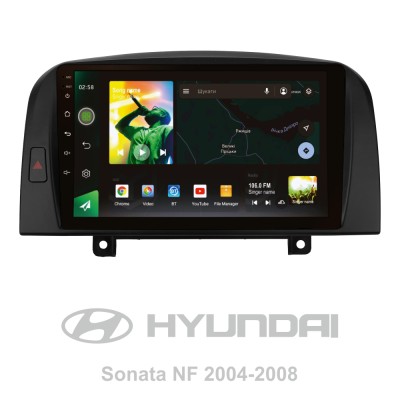 Штатна магнітола SIGMA X9464 ANDROID 10 4+64 Gb 4G DSP Hyundai Sonata NF 2004-2008 9"