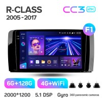 Штатна магнітола Teyes CC3 6+128 Gb з коловим оглядом 360° Mercedes Benz R-Class W251 R280 R300 R320 2005-2017 (F1) 9" 2k