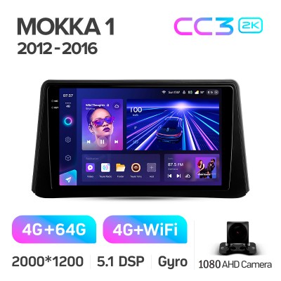 Штатна магнітола Teyes CC3 4+64 Gb Opel Mokka 1 2012-2016 9" 2k