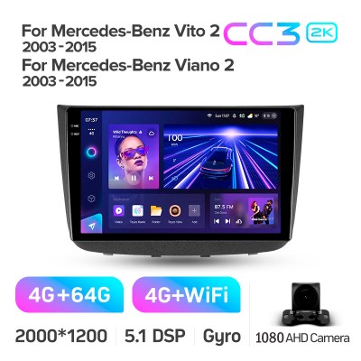 Штатна магнітола Teyes CC3 4+64 Gb Mercedes-Benz Vito 2 Viano 2 W639 2003-2015 10" 2k