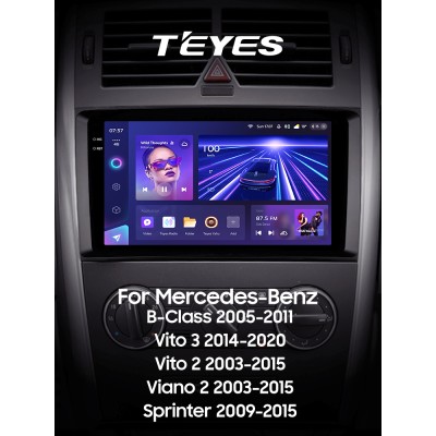 Штатна магнітола Teyes CC3 4+32 Gb Mercedes-Benz B-Class T245 2005-2011 Vito 3 W447 2014-2020 Vito 2 Viano 2 W639 2003-2015 Sprinter 2009-2015 9" 2k