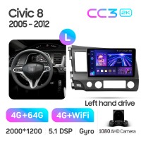 Штатна магнітола Teyes CC3 4+64 Gb Honda Civic 8 FK FN FD 2005-2012 10" 2k
