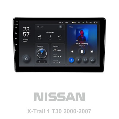 Штатна магнітола Teyes X1 2+32Gb Nissan X-Trail X Trail X - Trail 1 T30 2000-2007 (F1) 10"