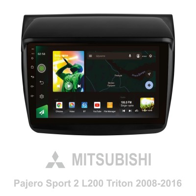 Штатна магнітола SIGMA X9464 ANDROID 10 4+64 Gb 4G DSP Mitsubishi Pajero Sport 2 L200 Triton 2008-2016 9"