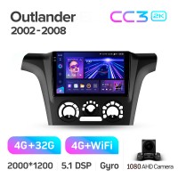 Штатна магнітола Teyes CC3 4+32 Gb Mitsubishi Outlander 1 2002-2008 (F1) 9" 2k