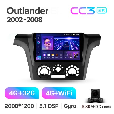Штатна магнітола Teyes CC3 4+32 Gb Mitsubishi Outlander 1 2002-2008 (F1) 9" 2k