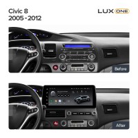Штатна магнітола Teyes LUX ONE 6+128 Gb Honda Civic 8 FK FN FD 2005-2012 12.3" (L1)