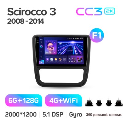Штатна магнітола Teyes CC3 6+128 Gb з коловим оглядом 360° Volkswagen Scirocco 3 III Mk3 2008-2014 (F1) 9" 2k