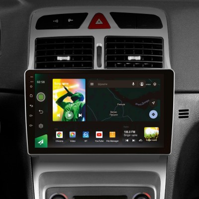 Штатна магнітола SIGMA X9464 ANDROID 10 4+64 Gb 4G DSP Peugeot 307 1 2001-2008 9"