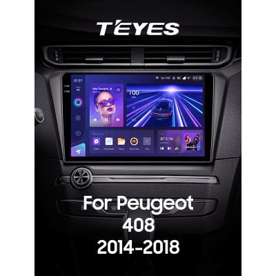 Штатна магнітола Teyes CC3 6+128 Gb з коловим оглядом 360° Peugeot 408 2014-2018 10" 2k