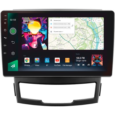 Штатна магнітола SIGMA PRO 9464 ANDROID 10 4+64 Gb 4G DSP SsangYong Korando 3 Actyon 2 2010-2013 9"