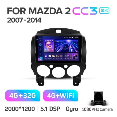 Штатна магнітола Teyes CC3 4+32 Gb Mazda 2 DE 2007-2014 9" 2k