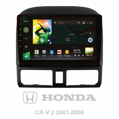 Штатна магнітола SIGMA X9464 ANDROID 10 4+64 Gb 4G DSP Honda CR-V 2 CRV 2001-2006 9"