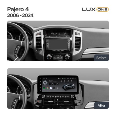 Штатна магнітола Teyes LUX ONE 6+128 Gb з коловим оглядом 360° Mitsubishi Pajero 4 V80 V90 2006-2024 (A) 12.3" (L3)