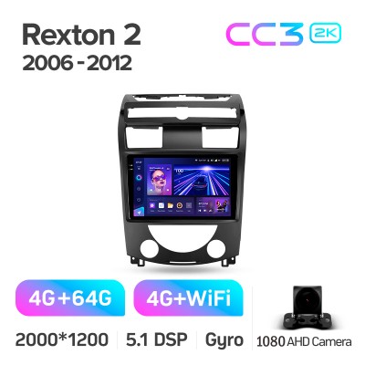 Штатна магнітола Teyes CC3 4+64 Gb SsangYong Rexton Y250 II 2 2006 - 2012 10" 2k (L1)