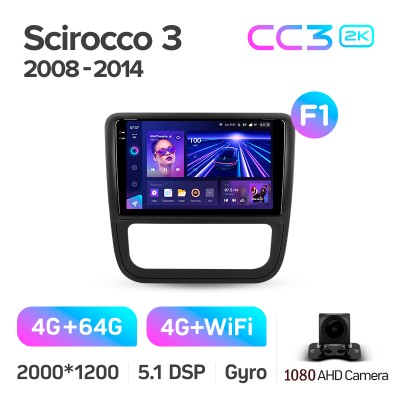 Штатна магнітола Teyes CC3 4+64 Gb Volkswagen Scirocco 3 III Mk3 2008-2014 (F1) 9" 2k