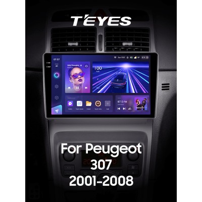 Штатна магнітола Teyes CC3 4+64 Gb Peugeot 307 1 2001-2008 9" 2k