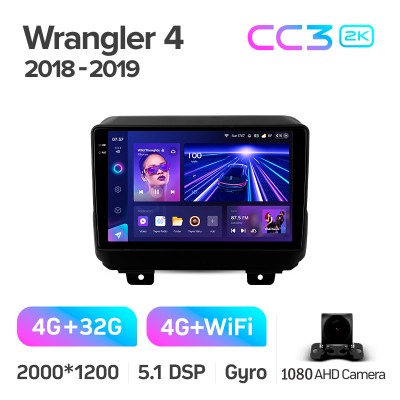 Штатна магнітола Teyes CC3 4+32 Gb Jeep Wrangler 4 JL 2018-2019 9" 2k (L1)
