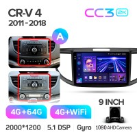 Штатна магнітола Teyes CC3 4+64 Gb Honda CR-V CR-V 4 RM RE 2011-2018 (A) 10" 2k