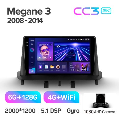 Штатна магнітола Teyes CC3 6+128 Gb Renault Megane 3 2008-2014 9" 2k (L1)