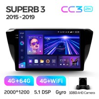 Штатна магнітола Teyes CC3 4+64 Gb Skoda Superb 3 2015-2019 10" 2k