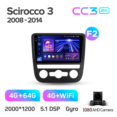 Штатна магнітола Teyes CC3 4+64 Gb Volkswagen Scirocco 3 III Mk3 2008-2014 (F2) 9" 2k