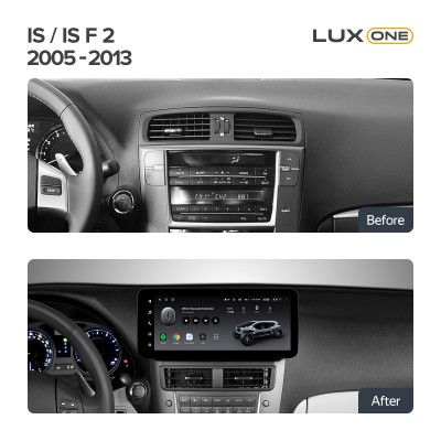 Штатна магнітола Teyes LUX ONE 4+32 Gb Lexus IS F 200D 220D 250 250C 300 350 350C 2 XE20 2005-2013 12.3" (L3)