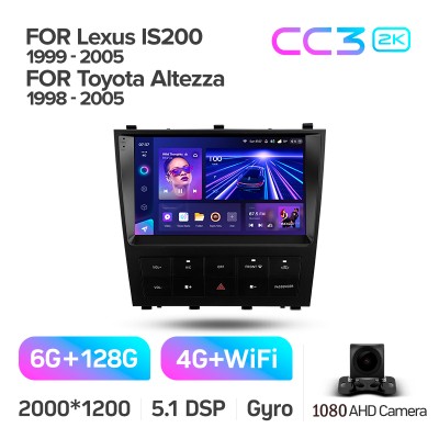 Штатна магнітола Teyes CC3 6+128 Gb Lexus IS200 XE10 1999-2005 For Toyota Altezza XE10 1998-2005 9" 2k (L3)