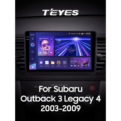 Штатна магнітола Teyes CC3 6+128 Gb з коловим оглядом 360° Subaru Outback 3 Legacy 4 2003-2009 9" 2k