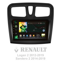 Штатна магнітола SIGMA X9464 ANDROID 10 4+64 Gb 4G DSP Renault Logan 2 2012-2022 Sandero 2 2013-2022 (F1) (A) 9"