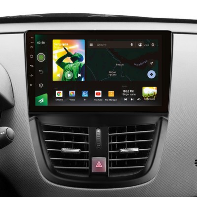 Штатна магнітола SIGMA X9464 ANDROID 10 4+64 Gb 4G DSP Peugeot 207 2006-2015 9"